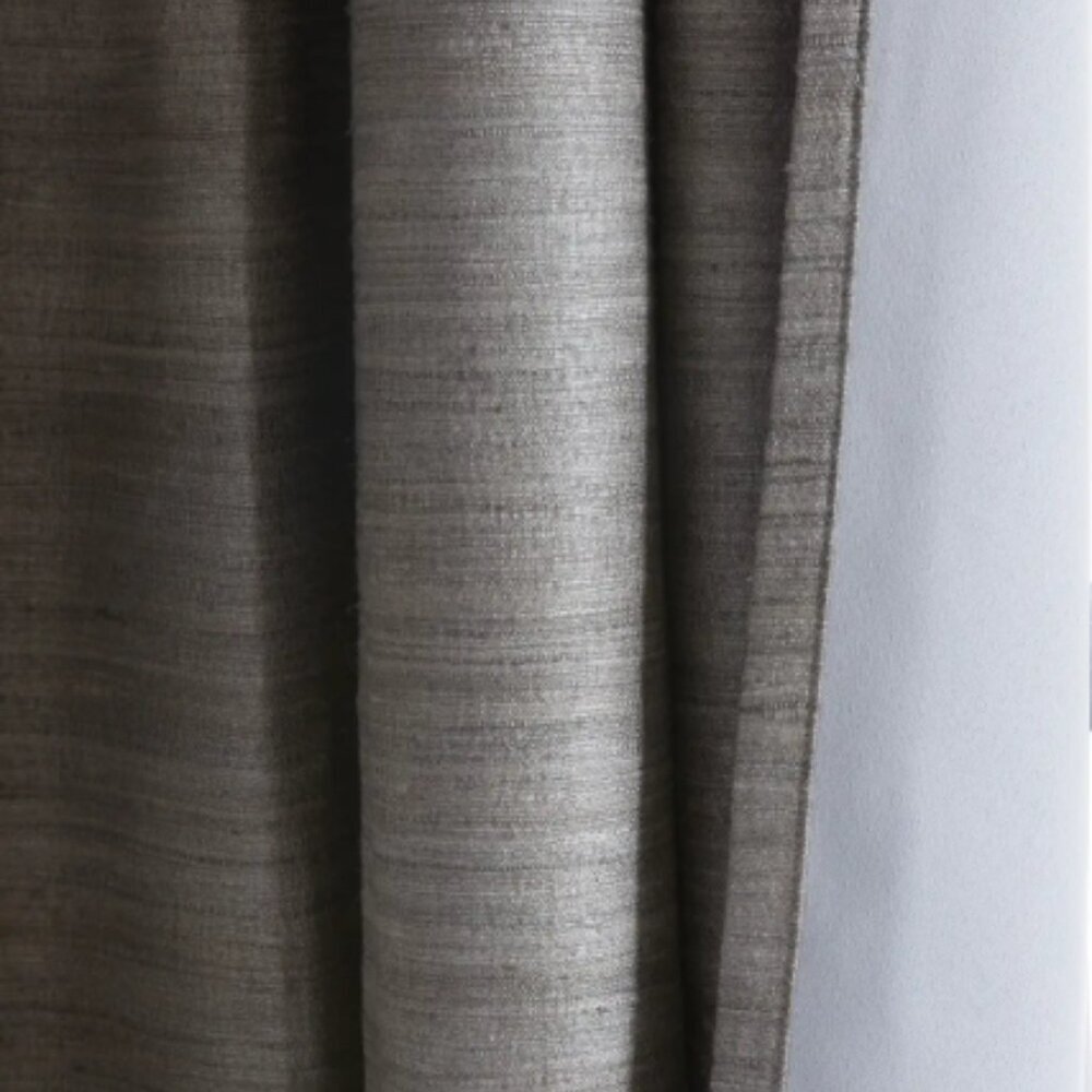 NWOT QUINCE 48x96 Raw Silk Room Darkening Curtain Grey 1 Panel Retail $120 (Q5) - Picture 3 of 8